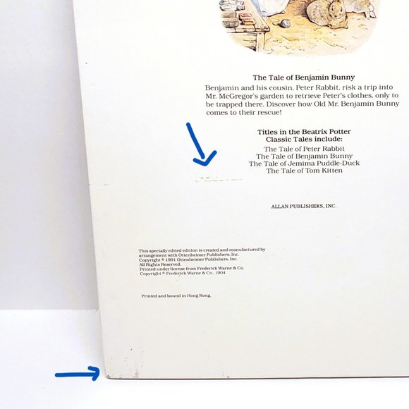 Beatrix Potter Set Lot x3 Hardcover 1991 Peter Rabbit Benjamin Bunny Jemima - Picture 10 of 10